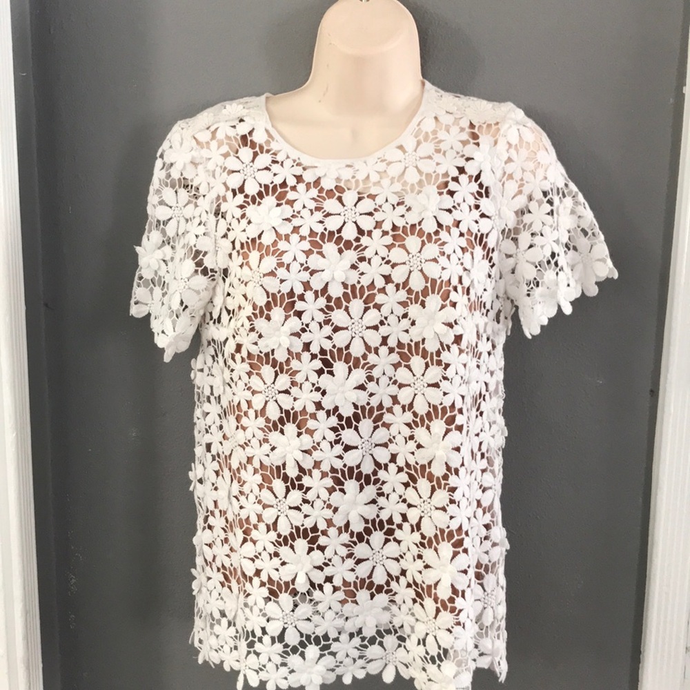 Michael Kors Mix Lace Floral Top